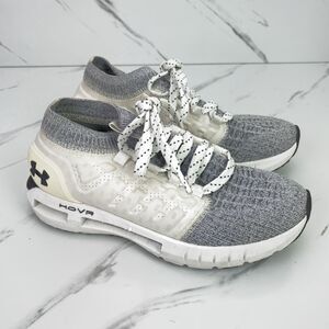 Under Armour HOVR Phantom 1 Womens US 7 EU 38 Running Shoes White Grey Knit